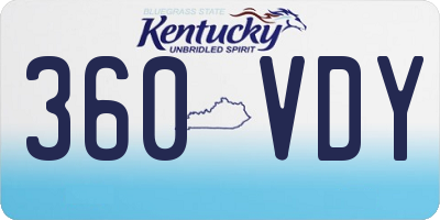 KY license plate 360VDY