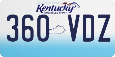 KY license plate 360VDZ