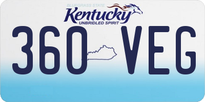 KY license plate 360VEG