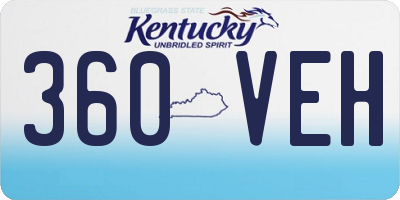 KY license plate 360VEH