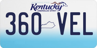 KY license plate 360VEL