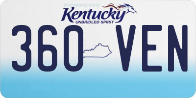KY license plate 360VEN