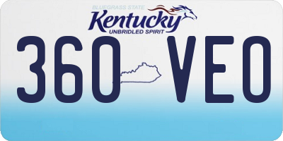 KY license plate 360VEO