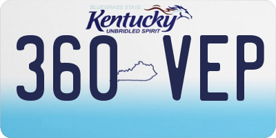 KY license plate 360VEP