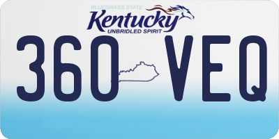 KY license plate 360VEQ