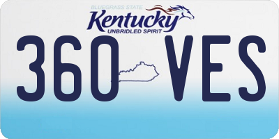 KY license plate 360VES