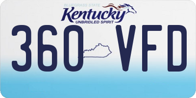 KY license plate 360VFD
