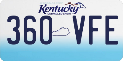 KY license plate 360VFE