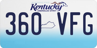KY license plate 360VFG