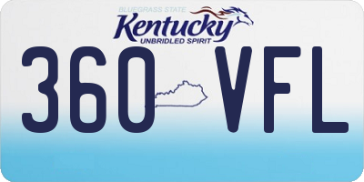 KY license plate 360VFL