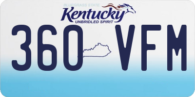 KY license plate 360VFM