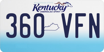 KY license plate 360VFN