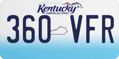 KY license plate 360VFR