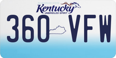 KY license plate 360VFW