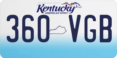 KY license plate 360VGB
