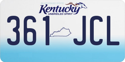 KY license plate 361JCL