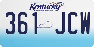 KY license plate 361JCW