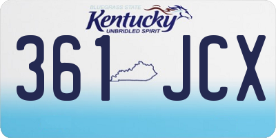 KY license plate 361JCX