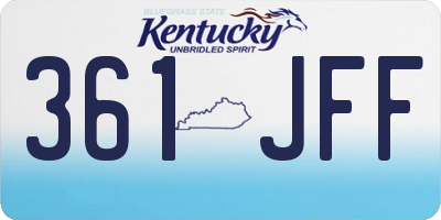 KY license plate 361JFF