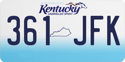 KY license plate 361JFK