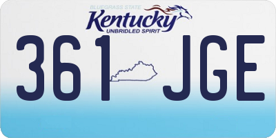KY license plate 361JGE