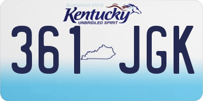 KY license plate 361JGK