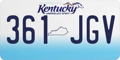 KY license plate 361JGV