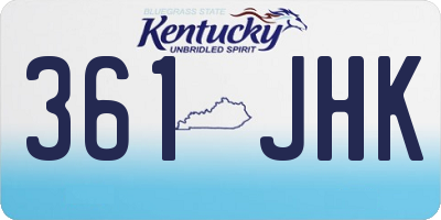 KY license plate 361JHK