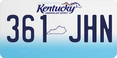 KY license plate 361JHN