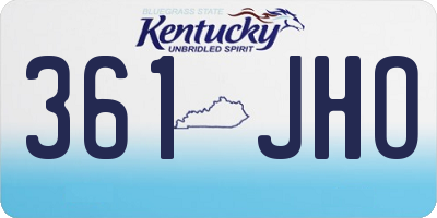 KY license plate 361JHO