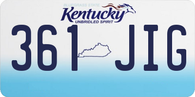 KY license plate 361JIG