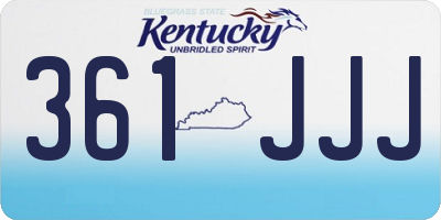KY license plate 361JJJ