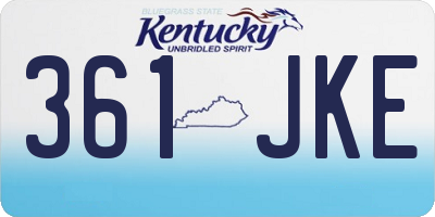 KY license plate 361JKE
