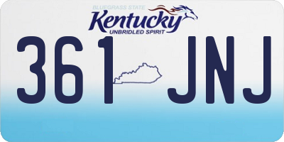 KY license plate 361JNJ