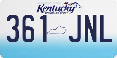 KY license plate 361JNL
