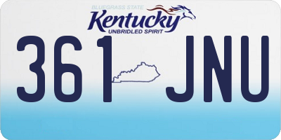 KY license plate 361JNU