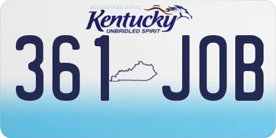 KY license plate 361JOB