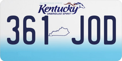 KY license plate 361JOD