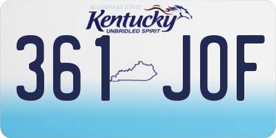 KY license plate 361JOF