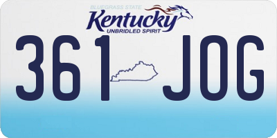 KY license plate 361JOG