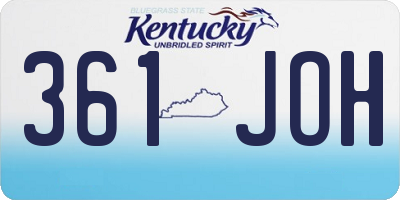 KY license plate 361JOH