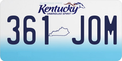 KY license plate 361JOM