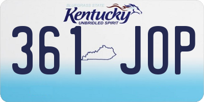 KY license plate 361JOP