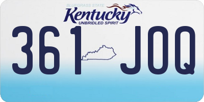 KY license plate 361JOQ