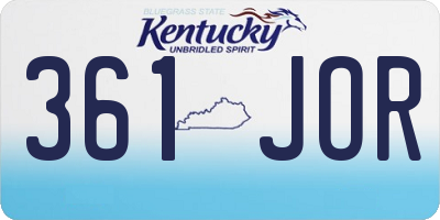 KY license plate 361JOR