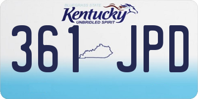 KY license plate 361JPD