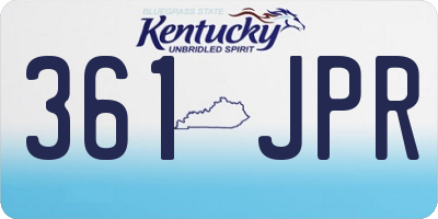 KY license plate 361JPR