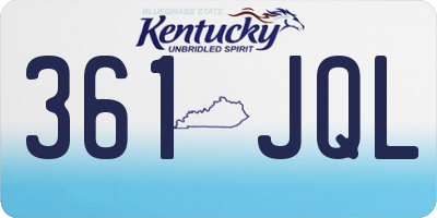 KY license plate 361JQL