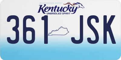 KY license plate 361JSK