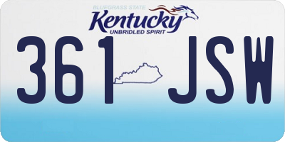 KY license plate 361JSW